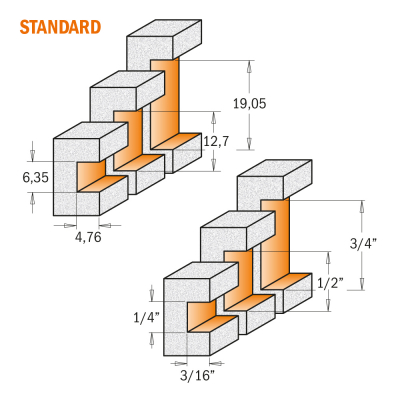 Frez do wpustów Solid Surface D=22,2 I=6,35 H=4,76 S=12mm CMT